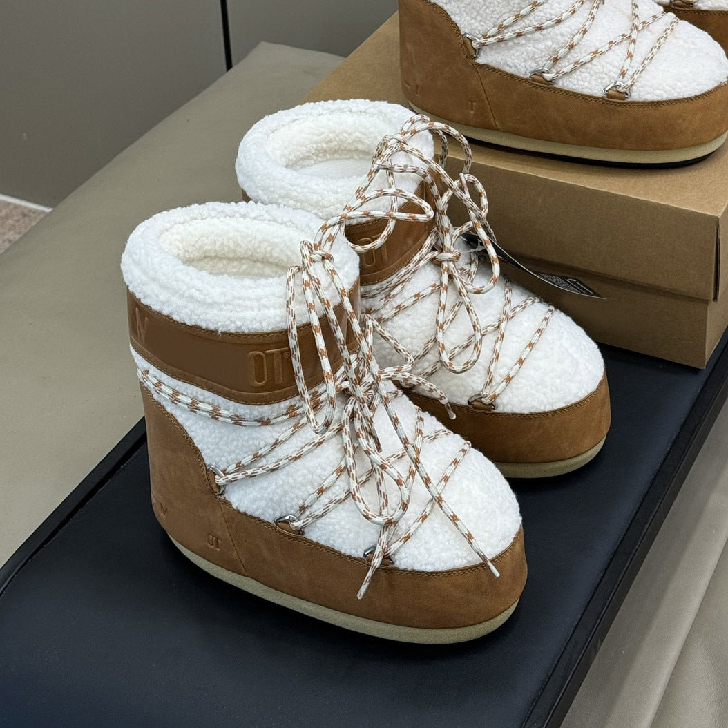 Botas de Nieve de Plataforma con Forro de Piel para Mujer