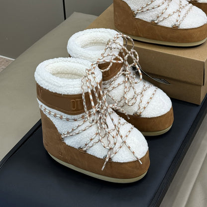 Botas de Nieve de Plataforma con Forro de Piel para Mujer