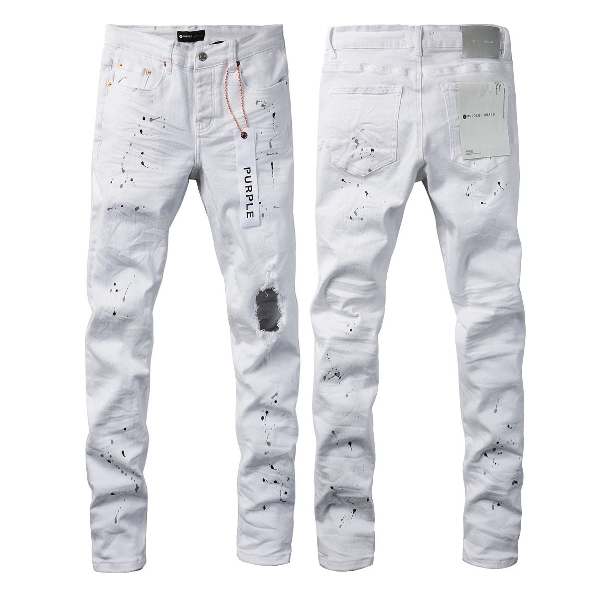 Jeans Slim Rotos Efecto Desgastado Hiphop