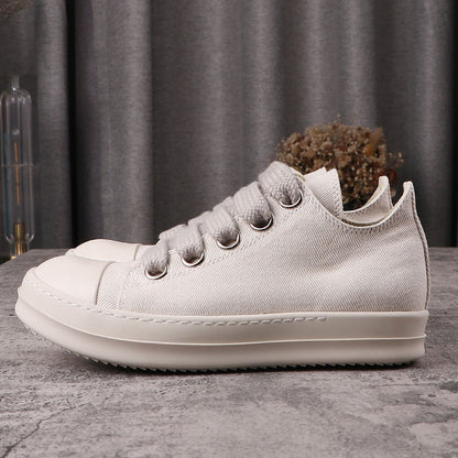 Rick Owens Low White Leather Jumbolaces