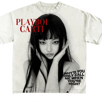 Nice one!Thousands of Xianxi Style fanatic friends!Playboi Carti hip-hop short-sleeved t-shirt