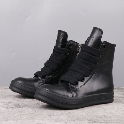Rick Owens Ramones Jumbolace Black Leather