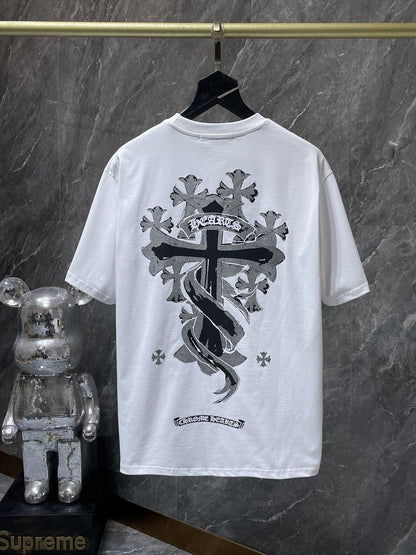 Camiseta Unisex Cruz Sánscrito Parche Metal Luminiscente