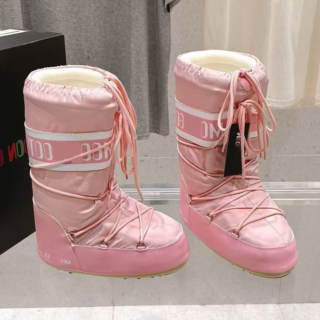 Botas de Nieve con Cordones y Forro de Piel