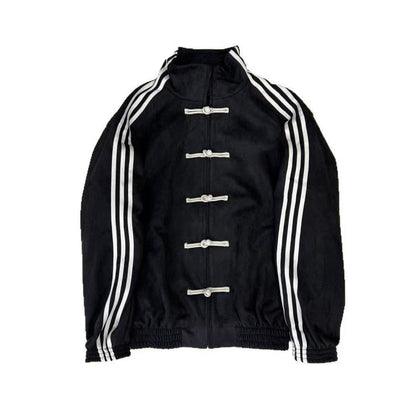 New Chinese Style Suede Unisex Stand Collar Jacket