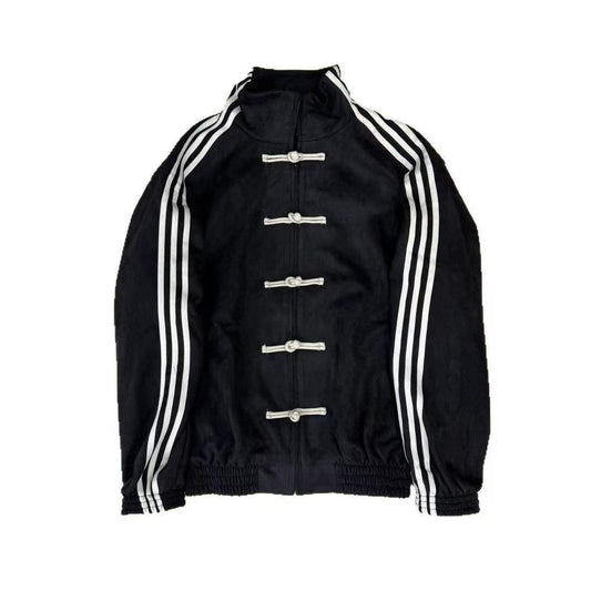 New Chinese Style Suede Unisex Stand Collar Jacket