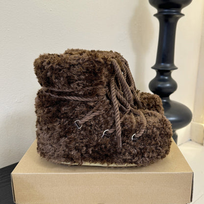 Botas de Nieve de Plataforma con Forro de Piel para Mujer