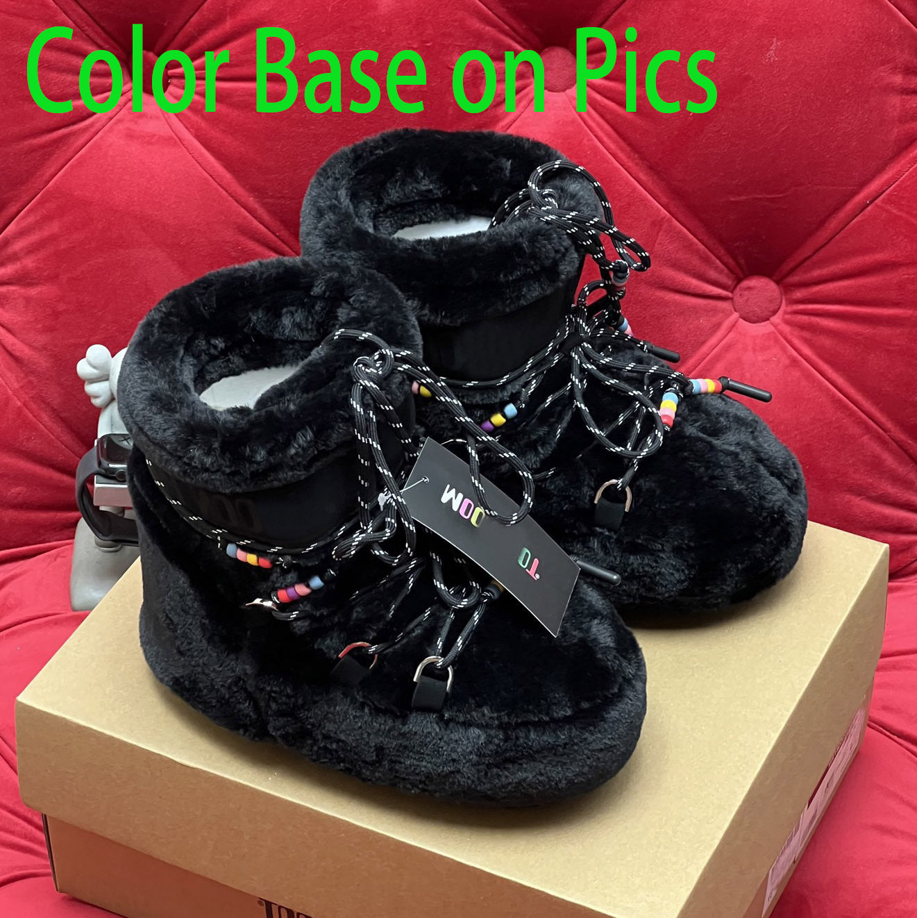 Botas de Nieve de Plataforma con Forro de Piel para Mujer