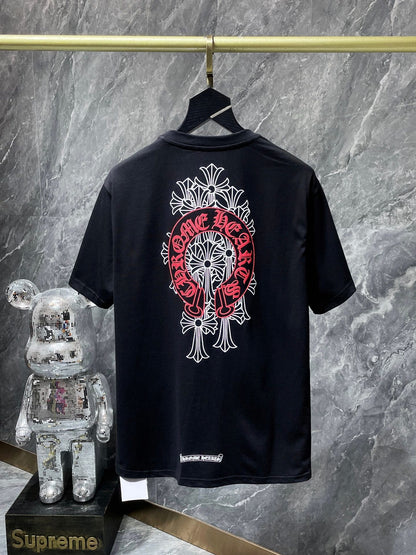 Camiseta Unisex Cruz Sánscrito Parche Metal Luminiscente