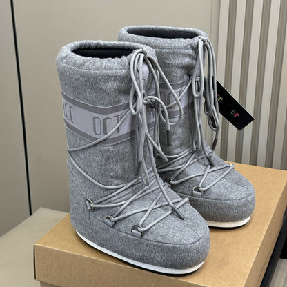 Botas de Nieve con Cordones y Forro de Piel