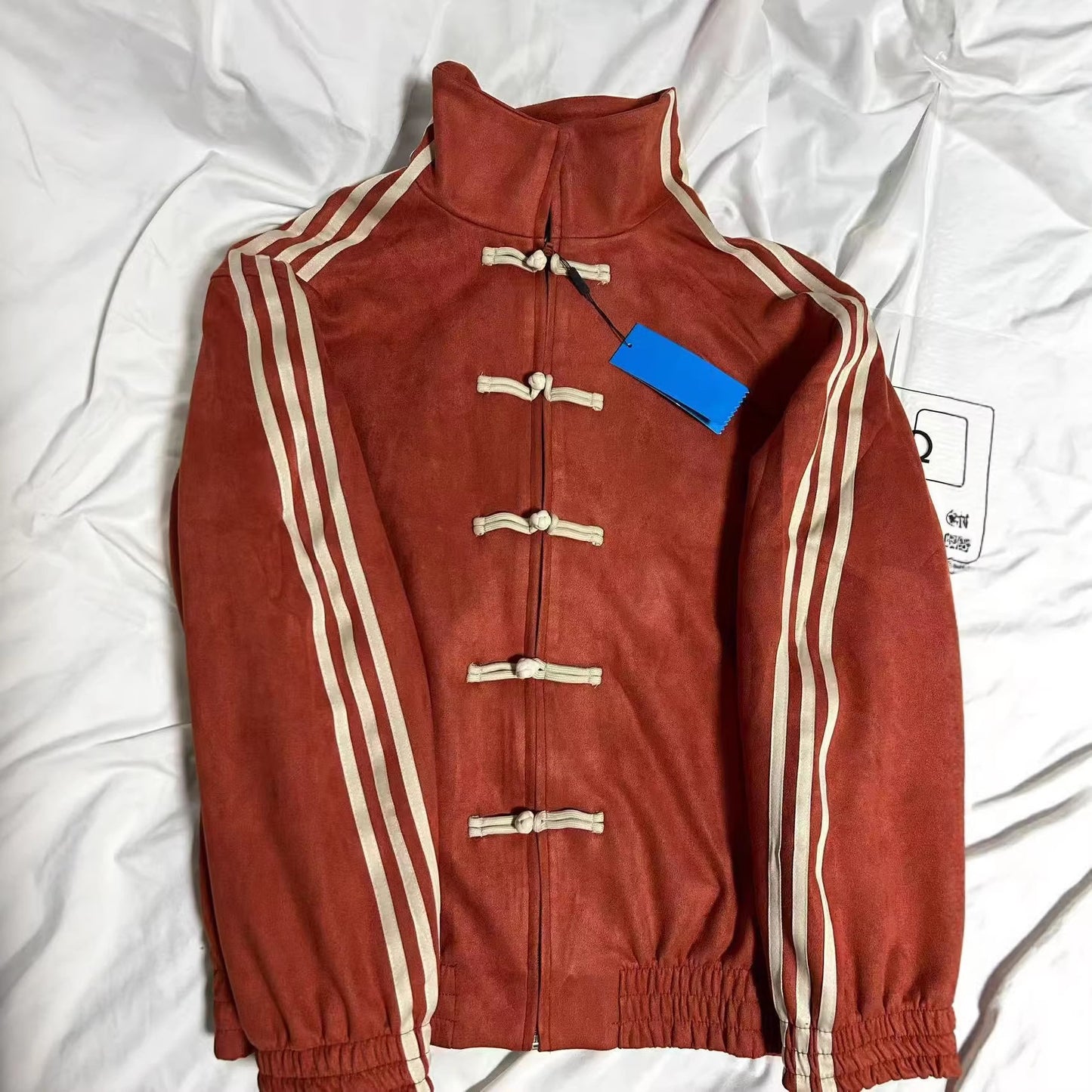 New Chinese Style Suede Unisex Stand Collar Jacket