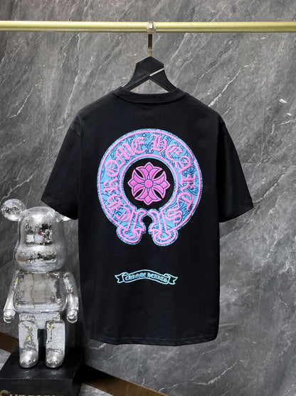 Camiseta Unisex Cruz Sánscrito Parche Metal Luminiscente