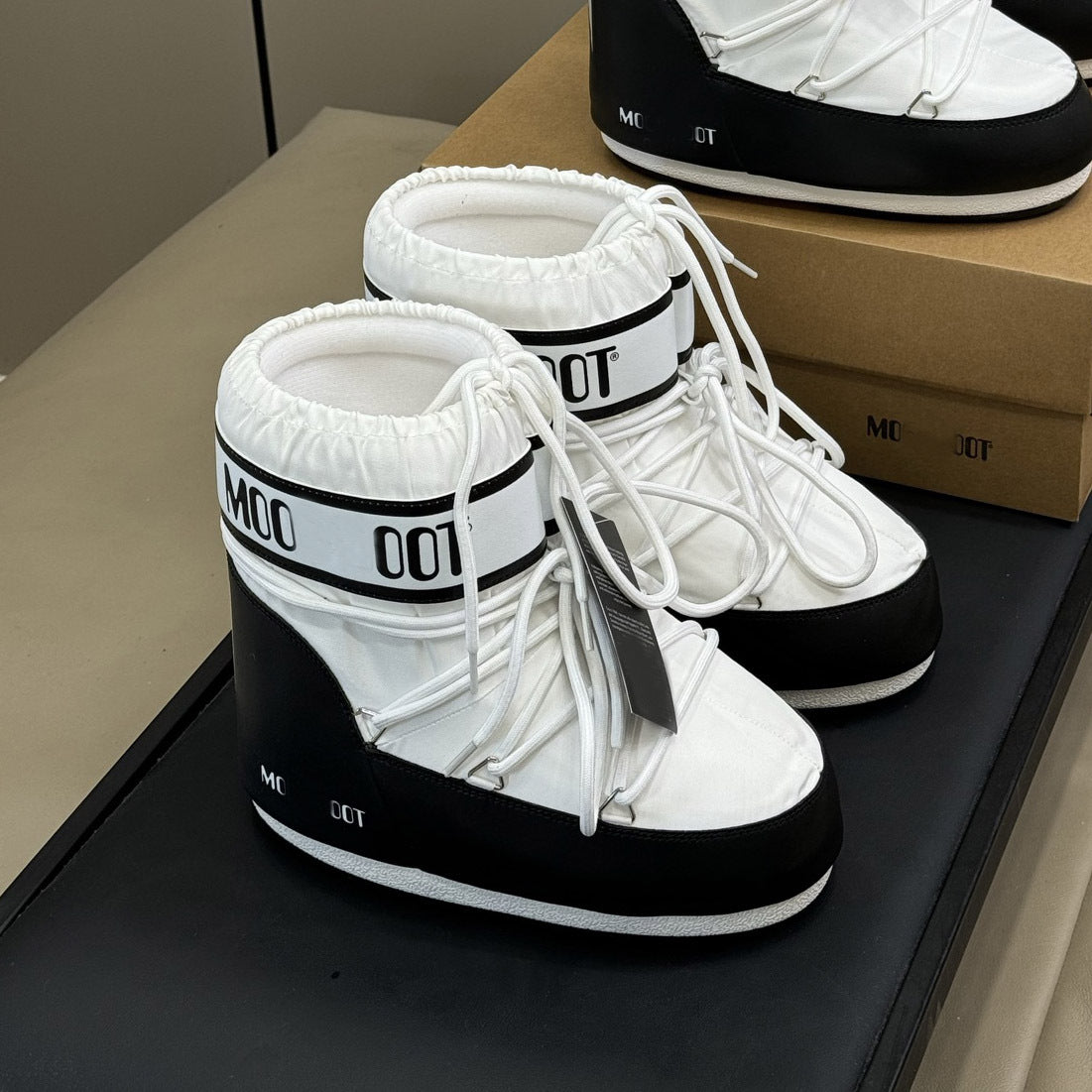 Botas de Nieve de Plataforma con Forro de Piel para Mujer