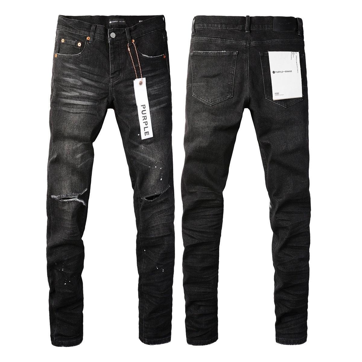 Jeans Slim Rotos Efecto Desgastado Hiphop