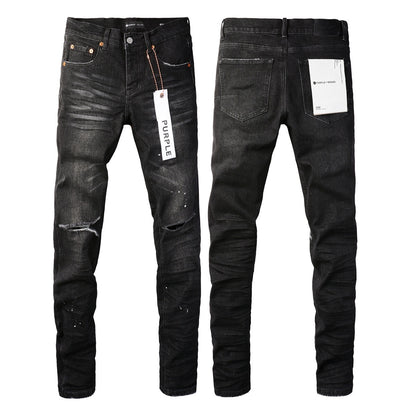 Jeans Slim Rotos Efecto Desgastado Hiphop