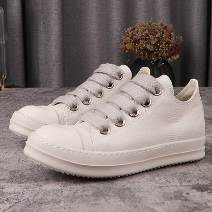 Rick Owens Low White Leather Jumbolaces