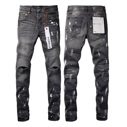 Jeans Slim Rotos Efecto Desgastado Hiphop