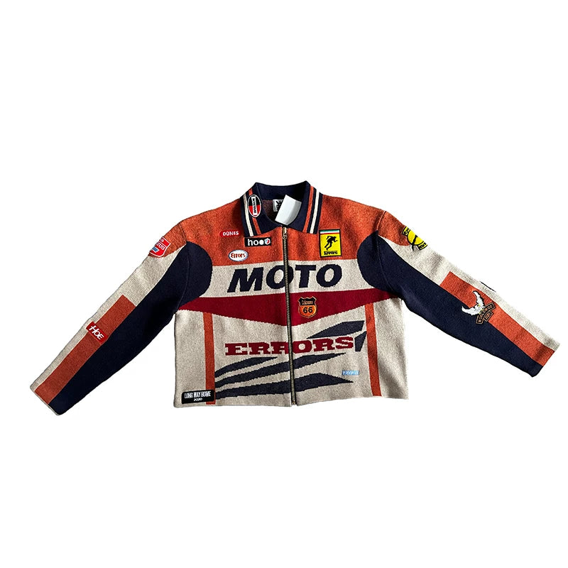 House of Errors Heavyweight Niche Knitted Motorcycle Racing Jacket