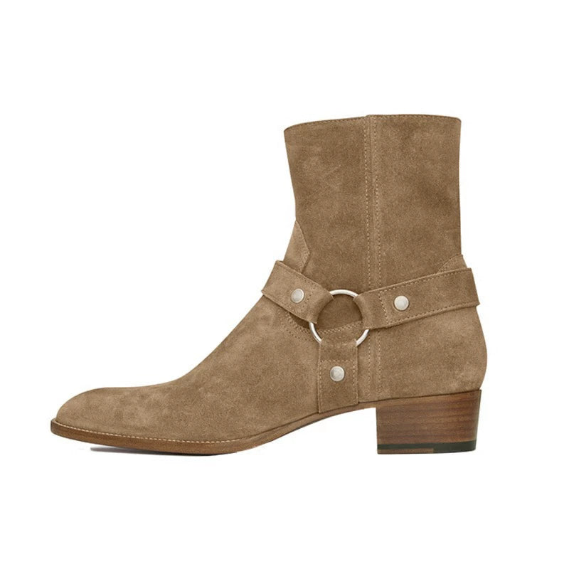 Martens, demi-season suede chelsea, leather fashionable headband English style pointed-toe, European style
