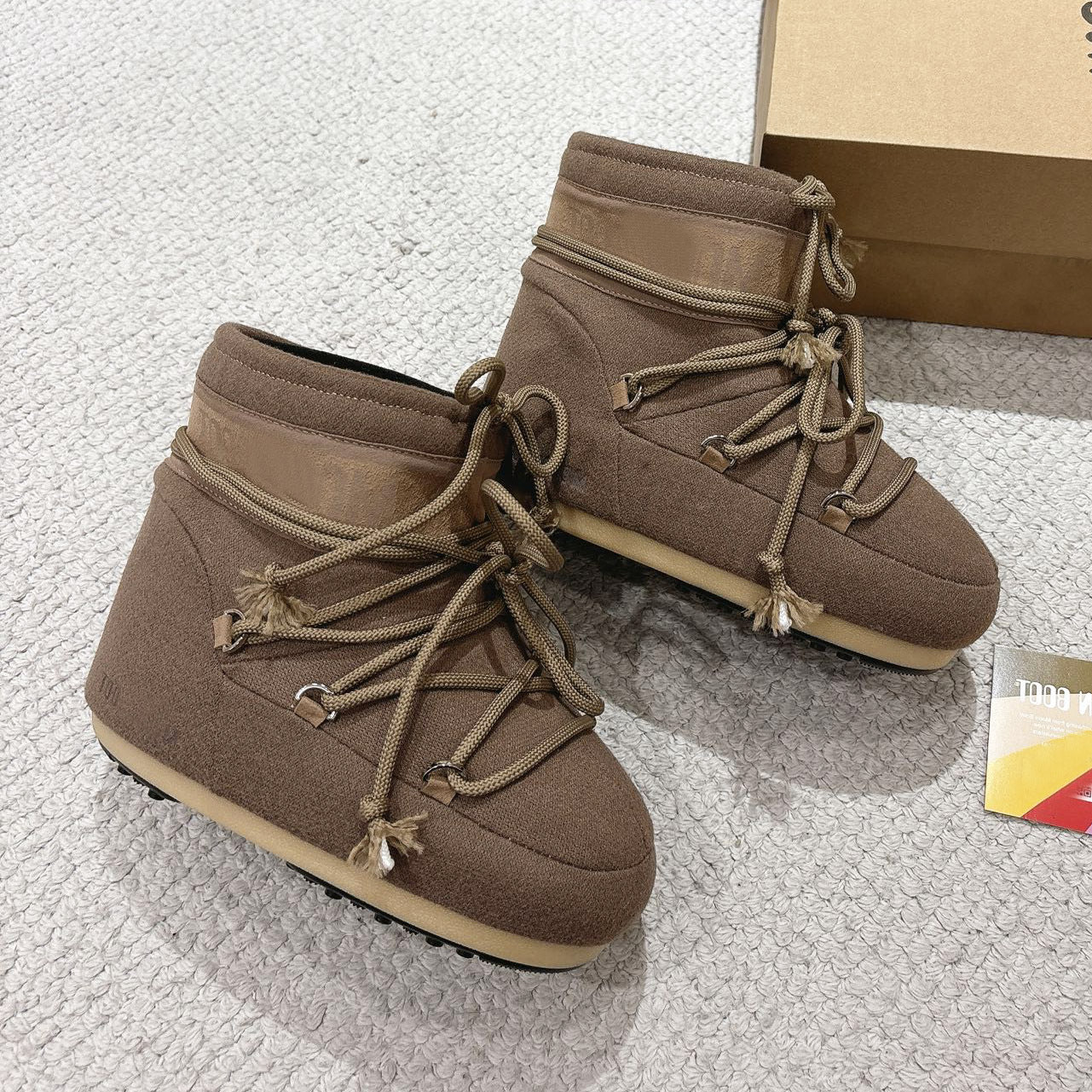 Botas de Nieve de Plataforma con Forro de Piel para Mujer