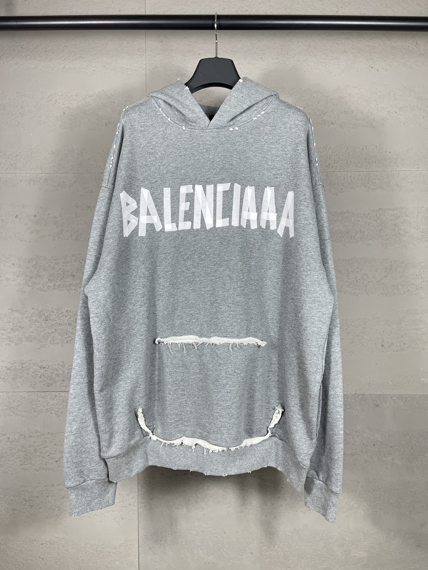 B家 Sudadera con Capucha Efecto Lavado Desgastado