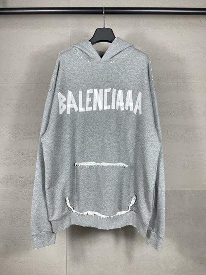B家 Sudadera con Capucha Efecto Lavado Desgastado