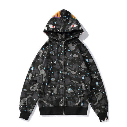 Sudadera con Capucha de Tiburón Bordada 1:1 Estilo Callejero