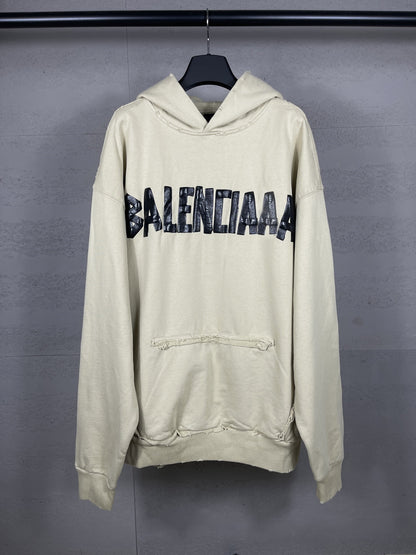 B家 Sudadera con Capucha Efecto Lavado Desgastado