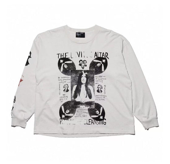 Camiseta Melancólica con Estampado de Retrato Ilustrado