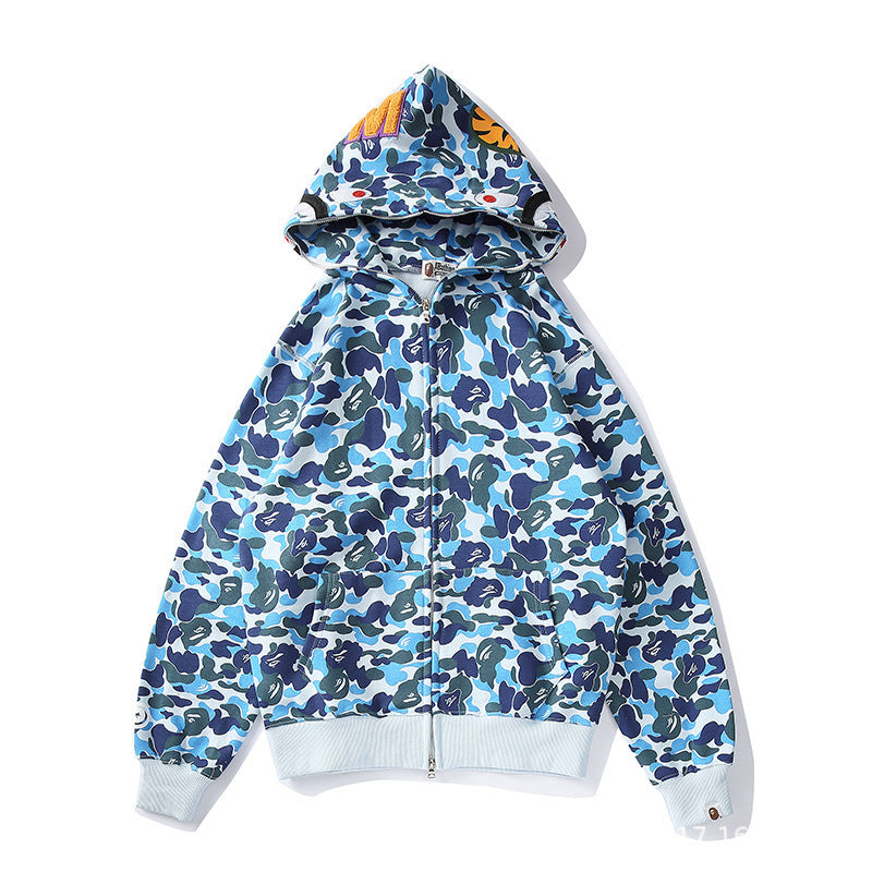 Sudadera con Capucha de Tiburón Bordada 1:1 Estilo Callejero