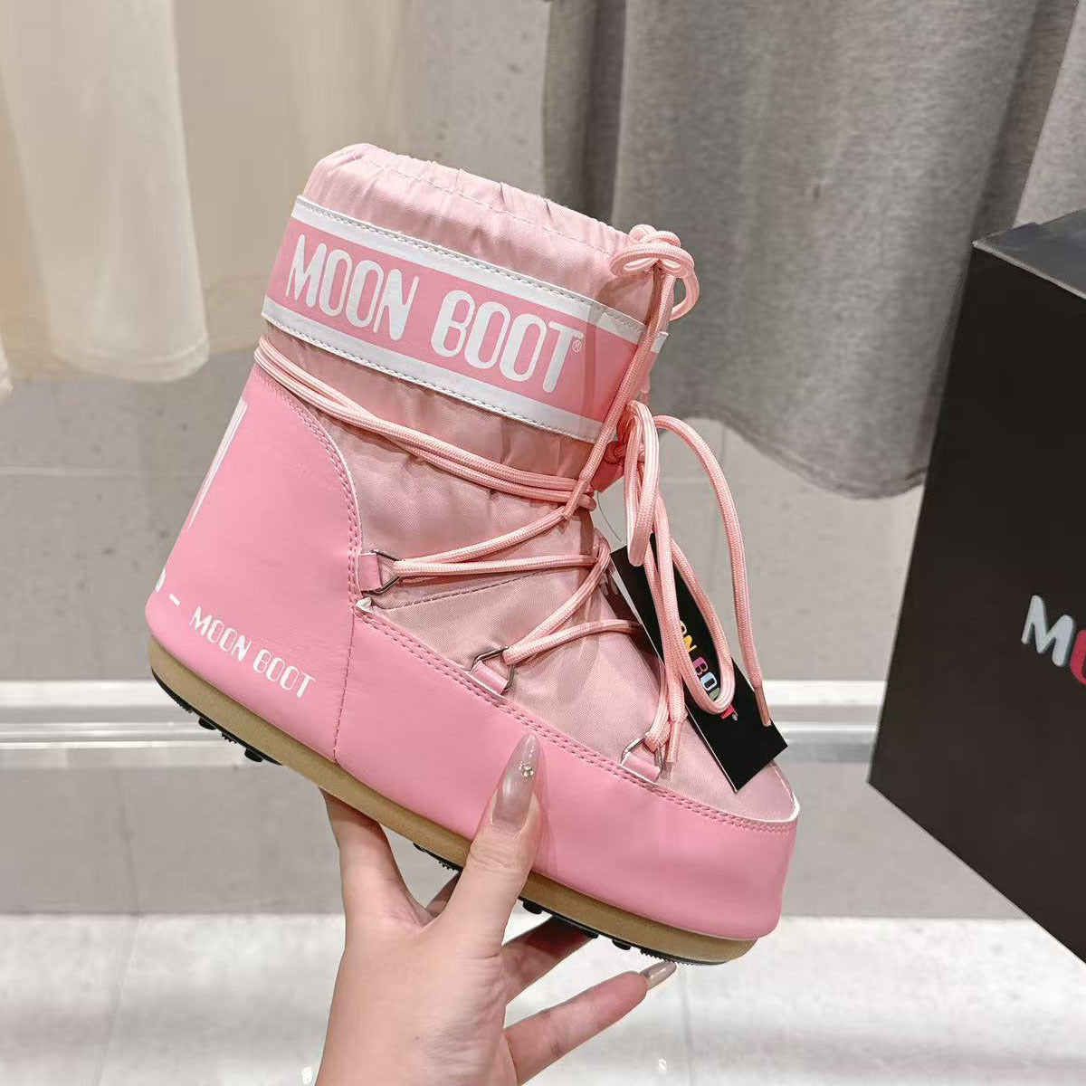Botas de Nieve de Plataforma con Forro de Piel para Mujer