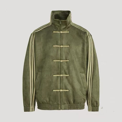New Chinese Style Suede Unisex Stand Collar Jacket