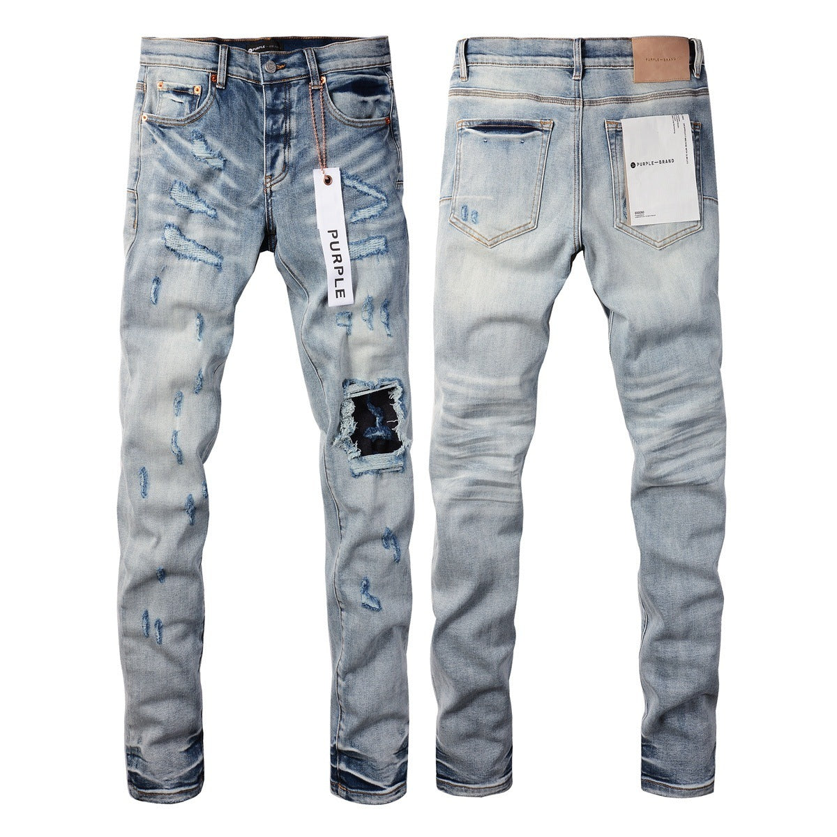 Jeans Slim Rotos Efecto Desgastado Hiphop