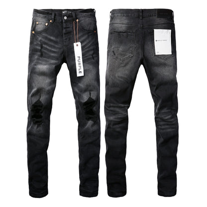 Jeans Slim Rotos Efecto Desgastado Hiphop