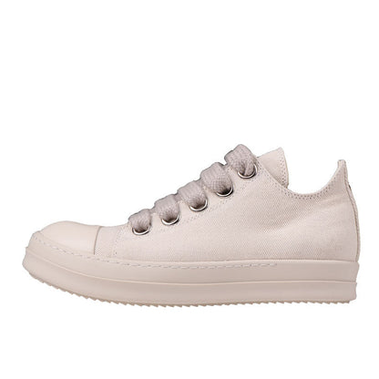Rick Owens Low White Leather Jumbolaces