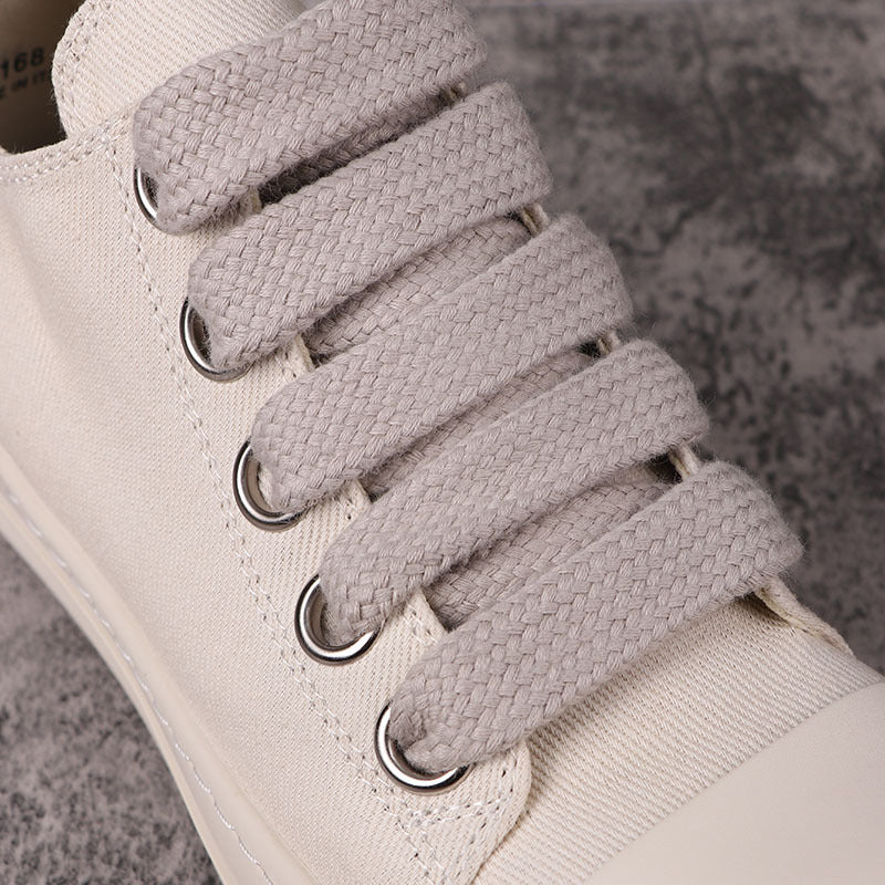 Rick Owens Low White Leather Jumbolaces