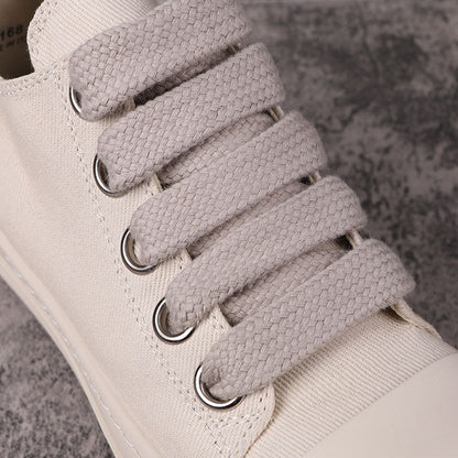 Rick Owens Low White Leather Jumbolaces