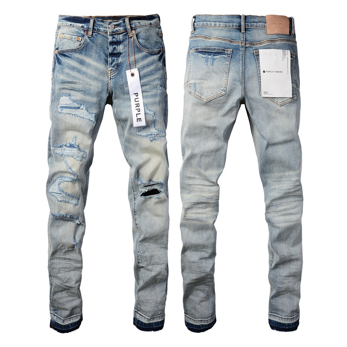Jeans Slim Rotos Efecto Desgastado Hiphop