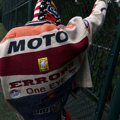 House of Errors Heavyweight Niche Knitted Motorcycle Racing Jacket