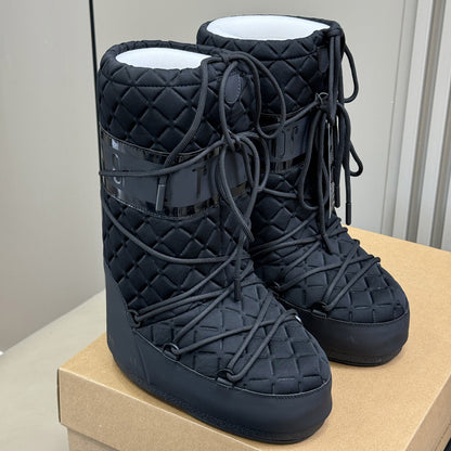 Botas de Nieve con Cordones y Forro de Piel