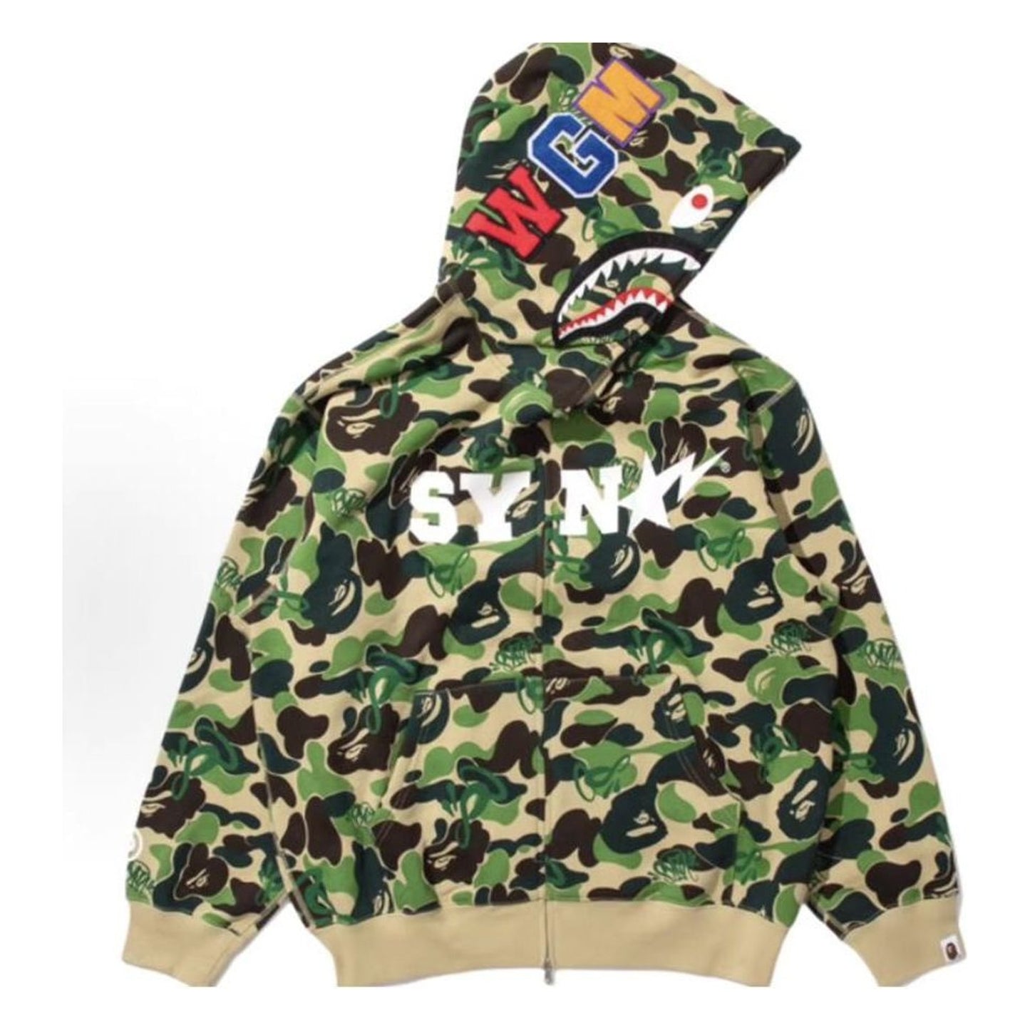 Bape Shark Full Zip Hoodie en camuflaje ABC verde