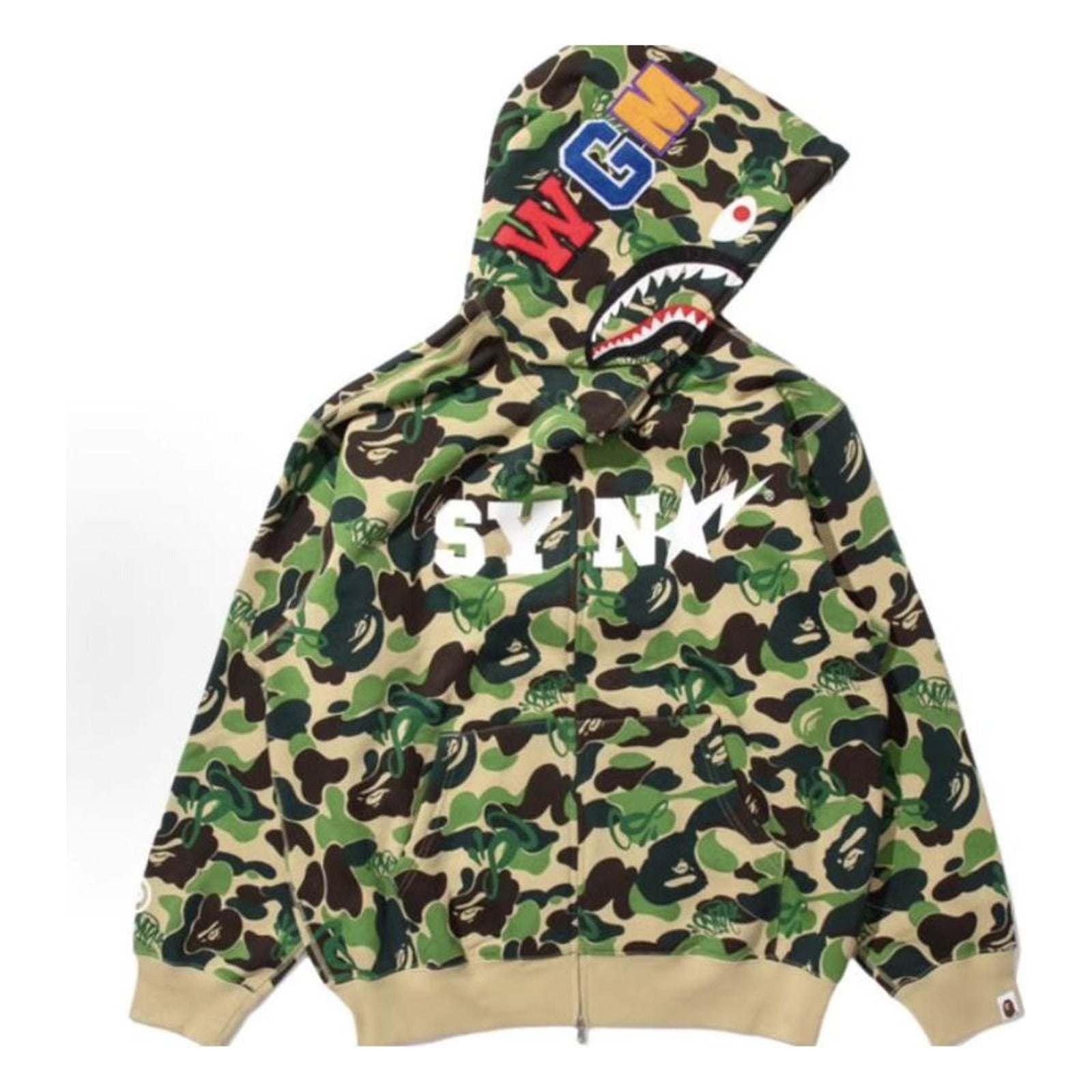 Bape Shark Full Zip Hoodie en camuflaje ABC verde