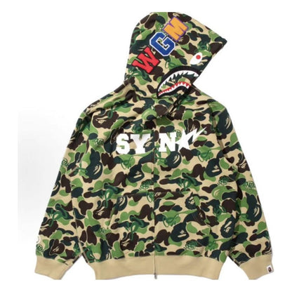 Bape Shark Full Zip Hoodie en camuflaje ABC verde