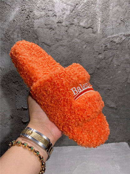 Balenciaga Fur Slide Sandals
