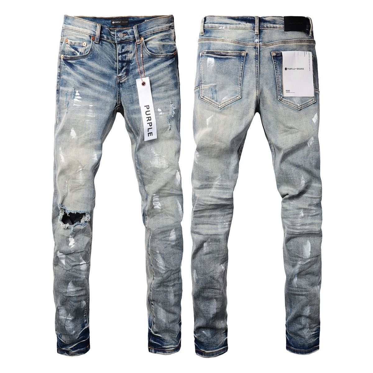 Jeans Slim Rotos Efecto Desgastado Hiphop