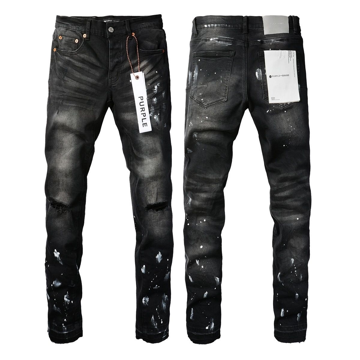Jeans Slim Rotos Efecto Desgastado Hiphop