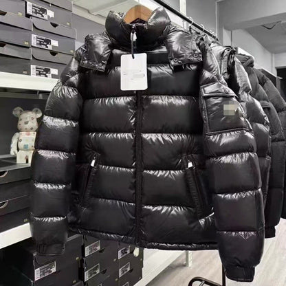 Chaqueta de Plumas Brillante con Capucha