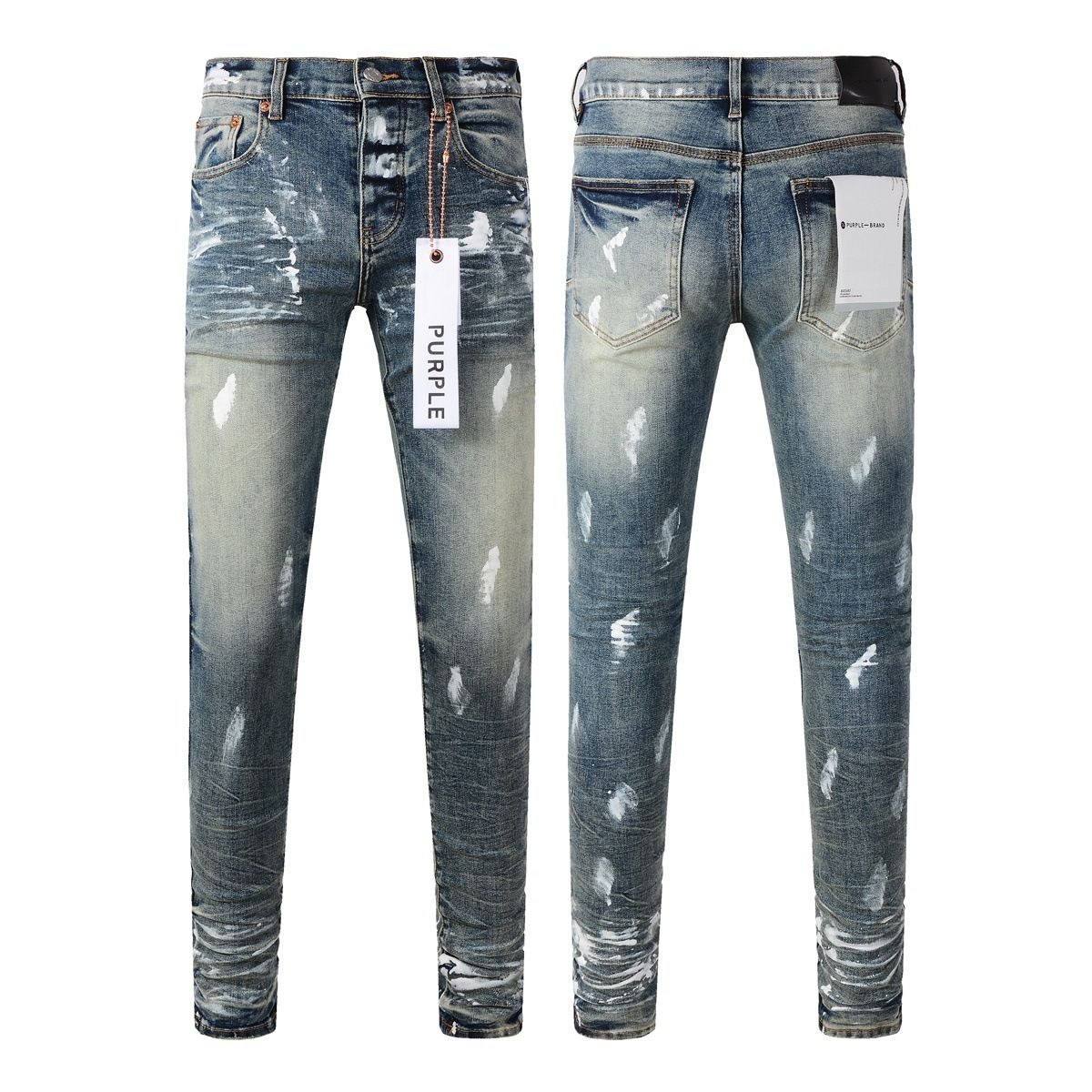 Jeans Slim Rotos Efecto Desgastado Hiphop