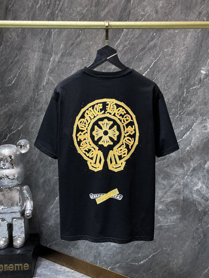 Camiseta Unisex Cruz Sánscrito Parche Metal Luminiscente