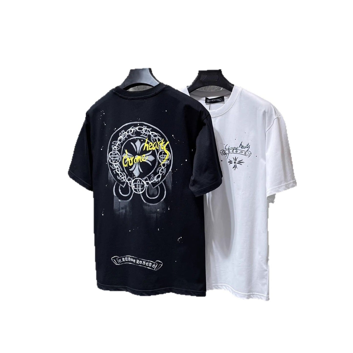 Camiseta Unisex Cruz Sánscrito Parche Metal Luminiscente
